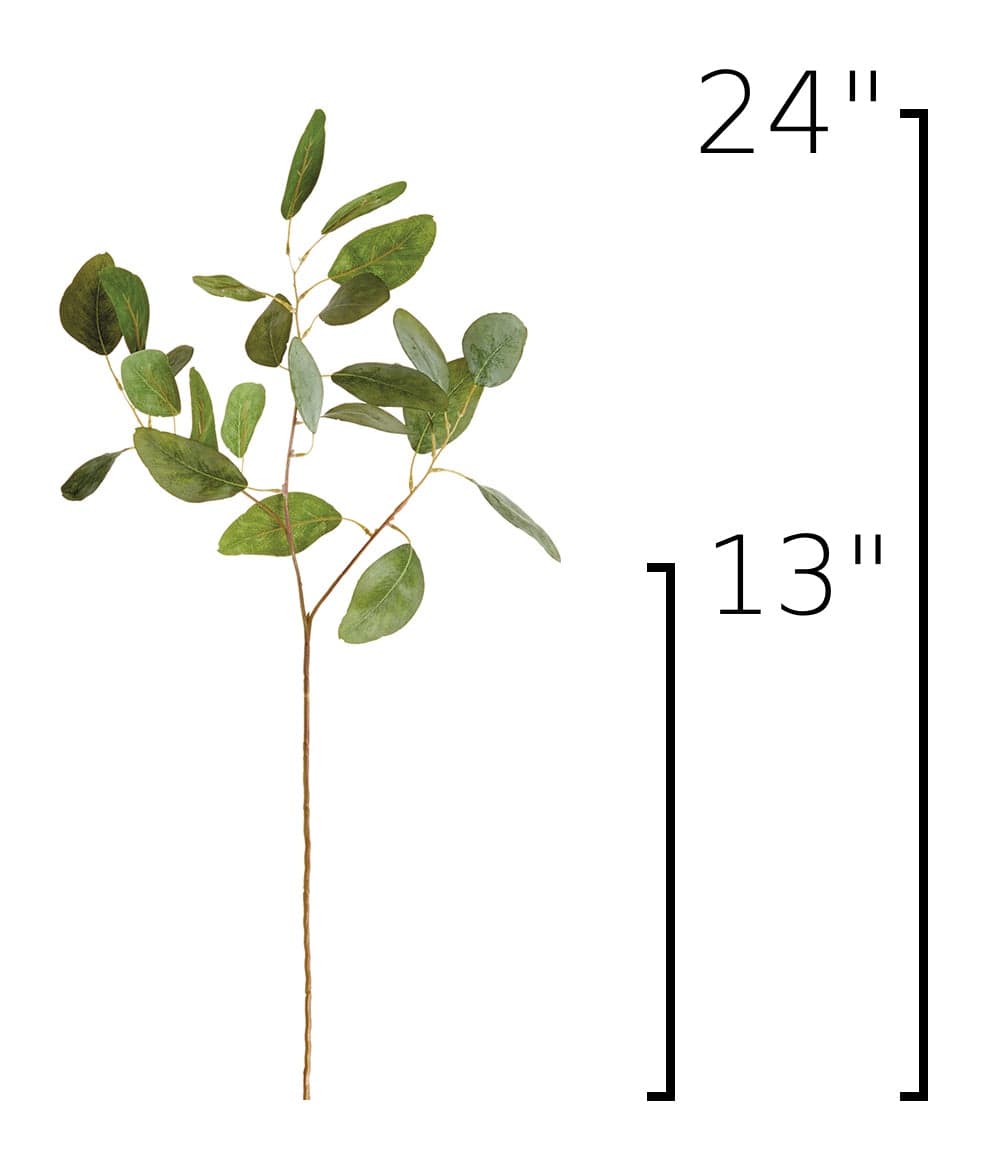 24" Faux Eucalyptus Leaf Stem