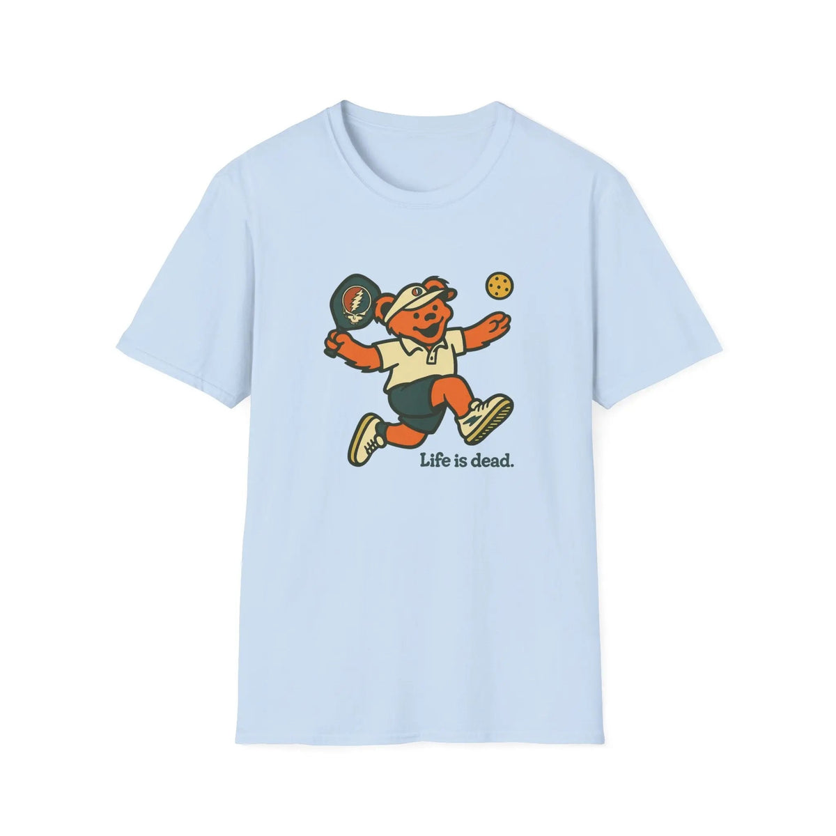 Pickleball Bear "Life Is Dead" Graphic T-Shirt