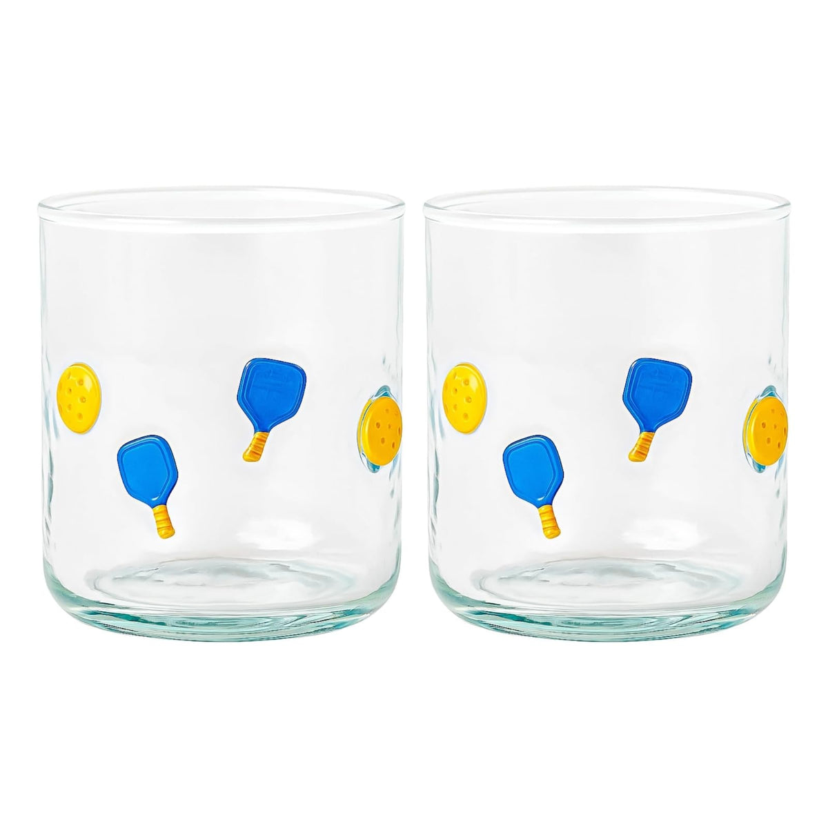 Pickleball Paddle Icon Juice Glasses - Set of 2