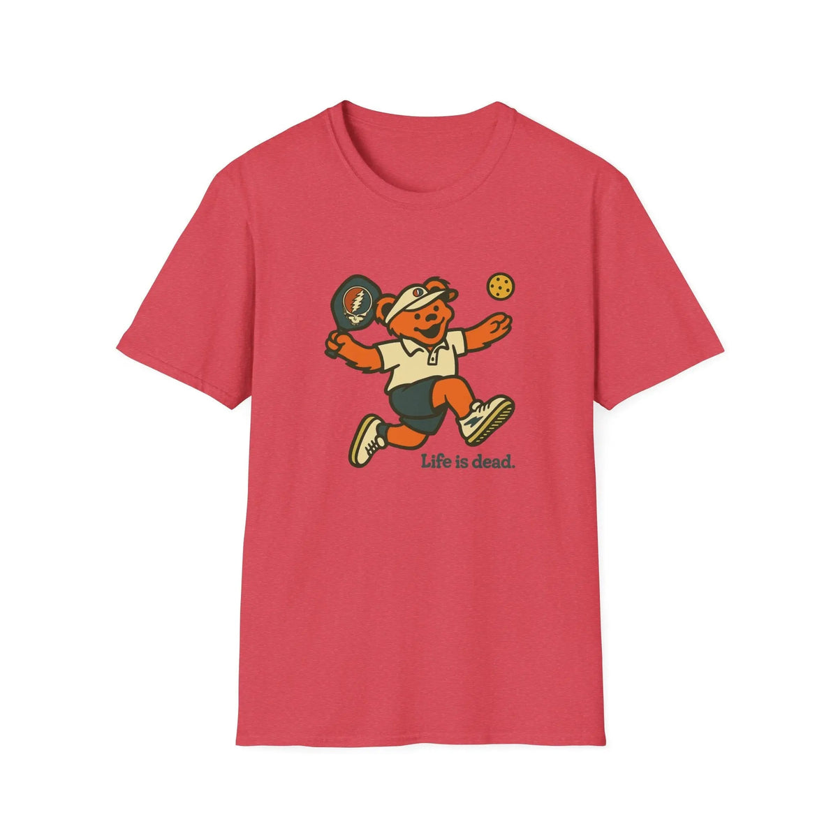 Pickleball Bear "Life Is Dead" Graphic T-Shirt
