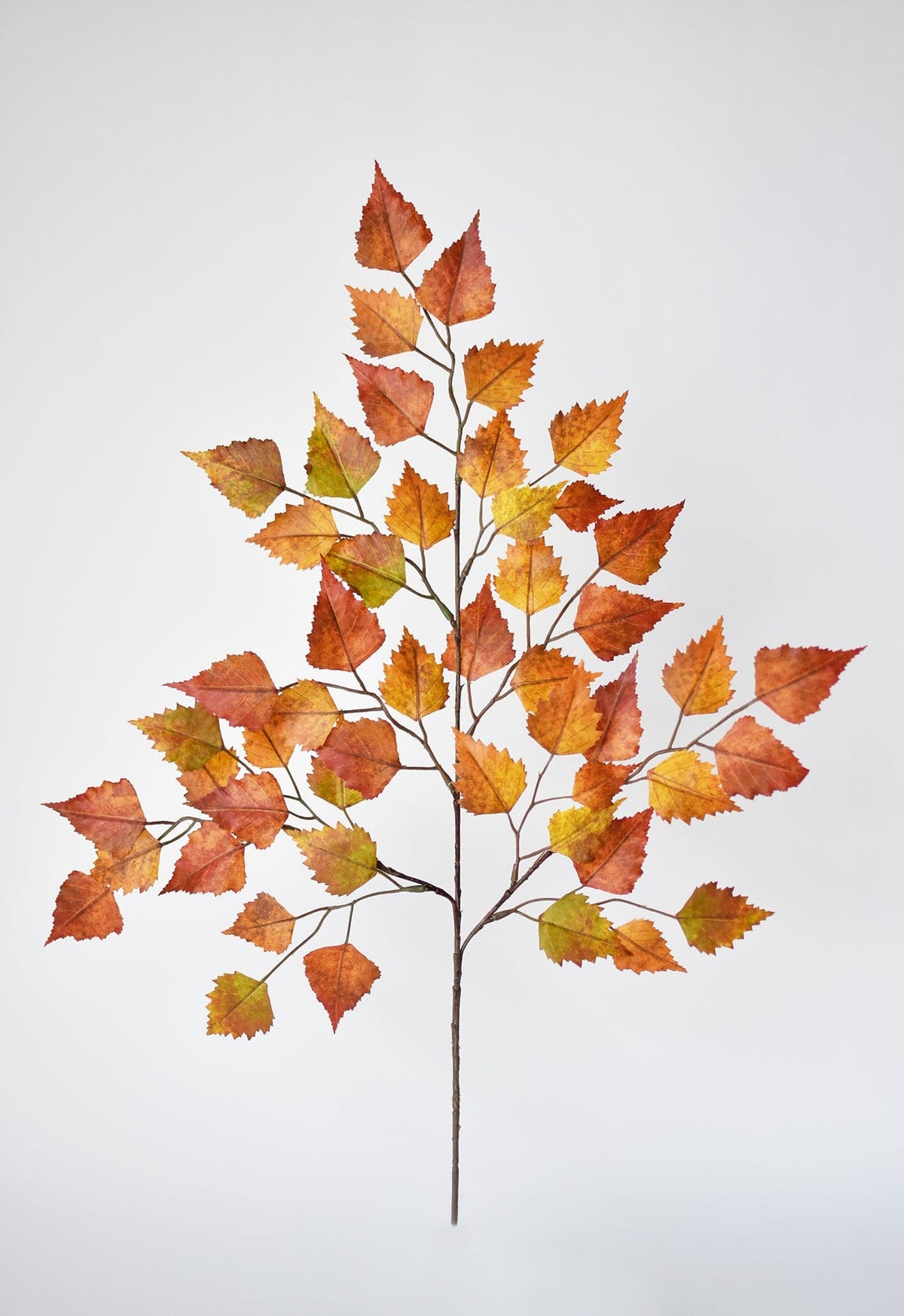 Faux Birch Leaf Stem, 26" - Red, Orange & Yellow
