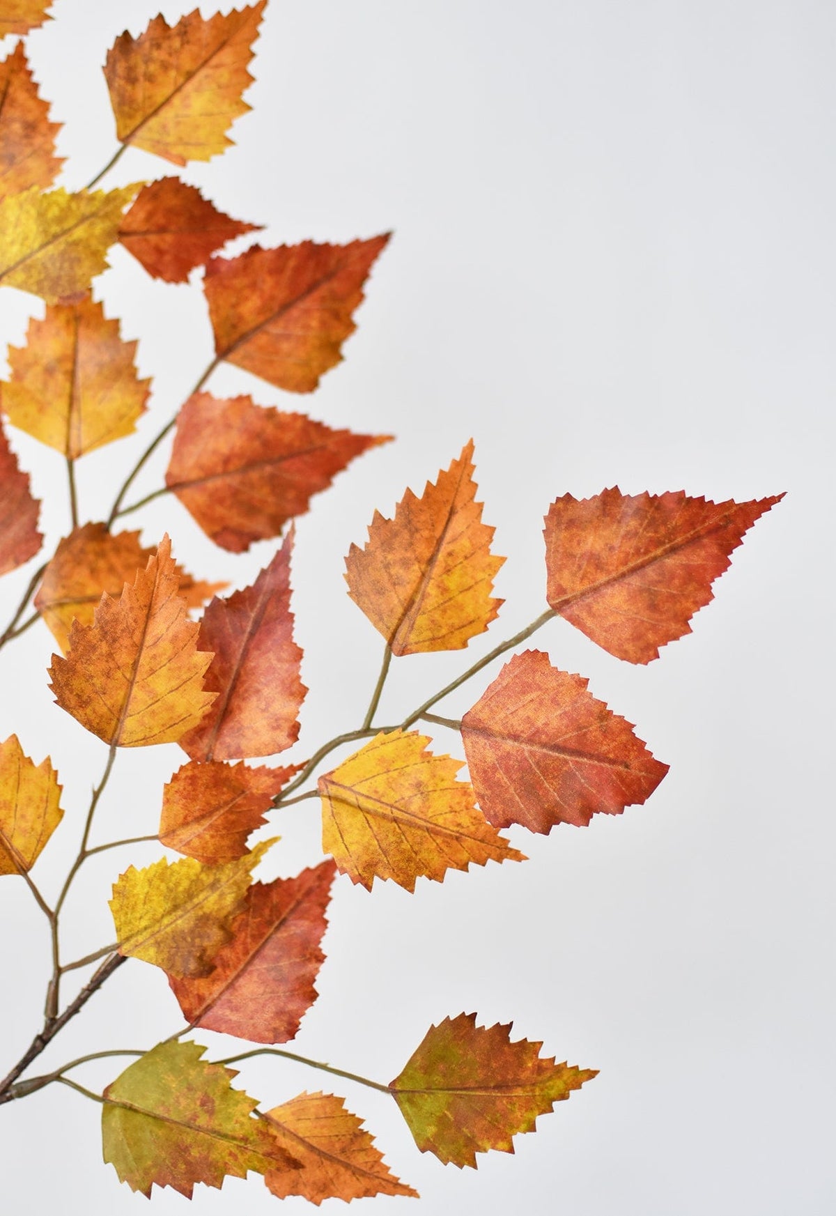 Faux Birch Leaf Stem, 26" - Red, Orange & Yellow
