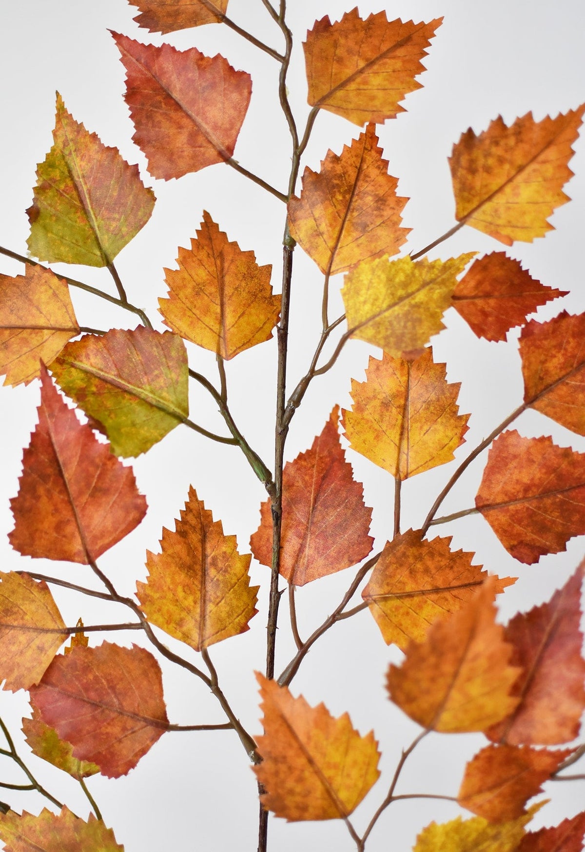 Faux Birch Leaf Stem, 26" - Red, Orange & Yellow