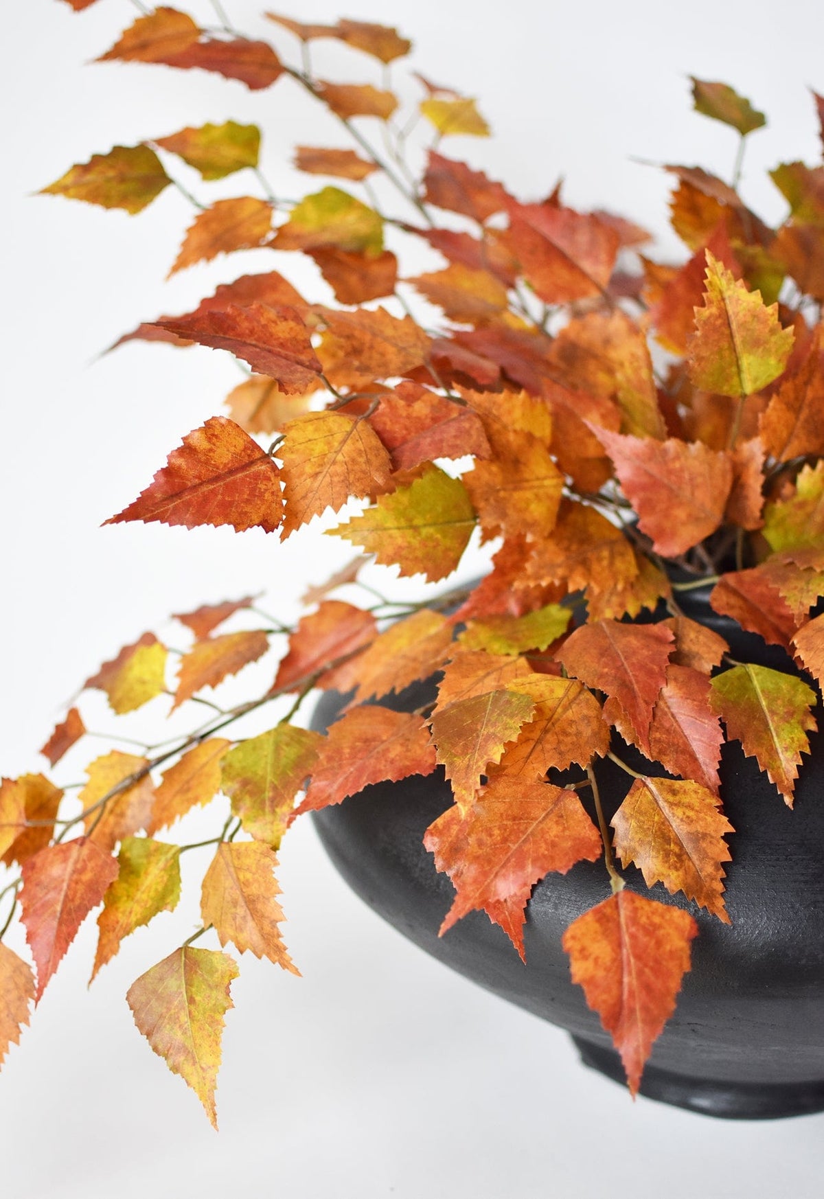 Faux Birch Leaf Stem, 26" - Red, Orange & Yellow