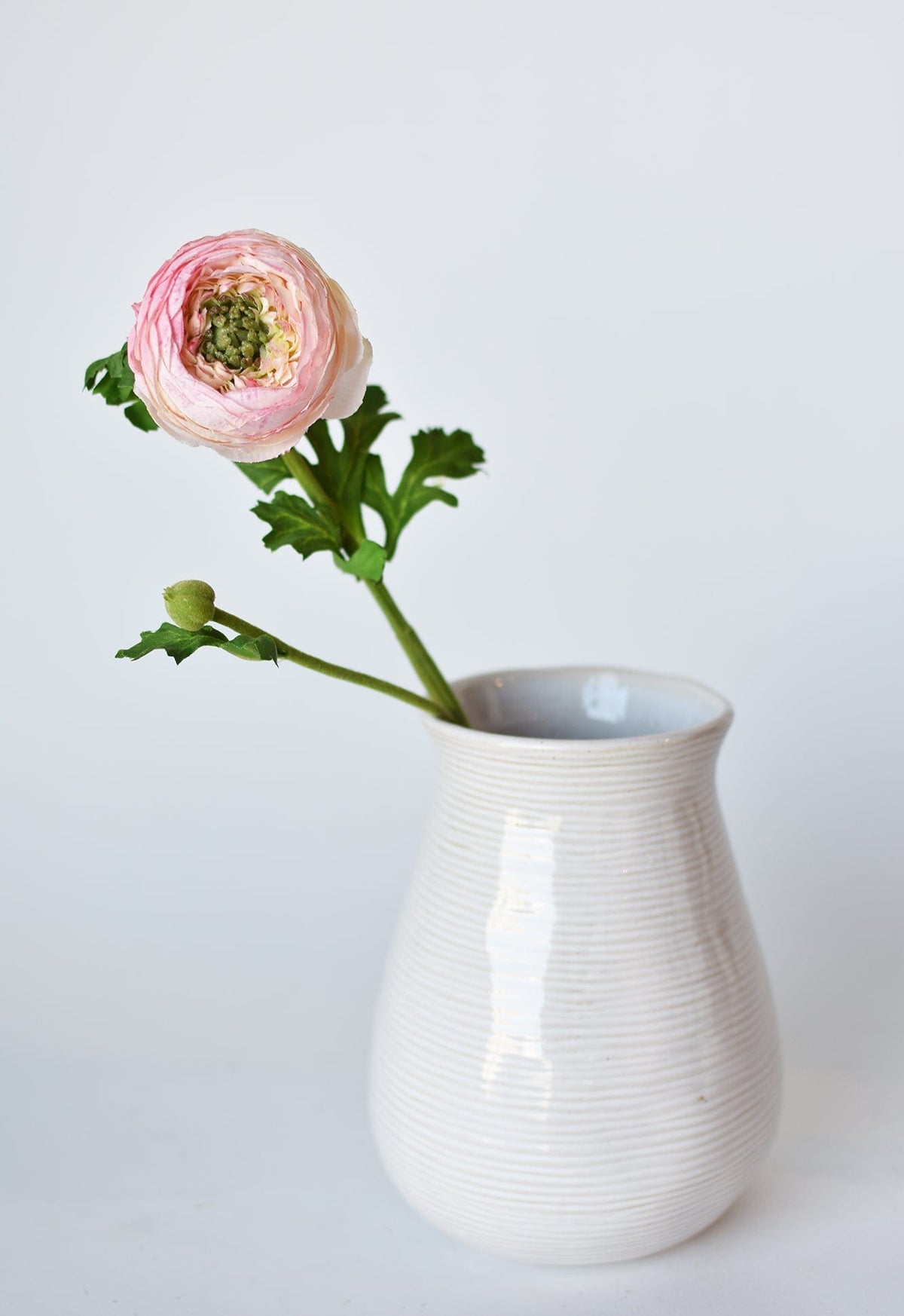 Faux Blush Ranunculus Stem, 13"