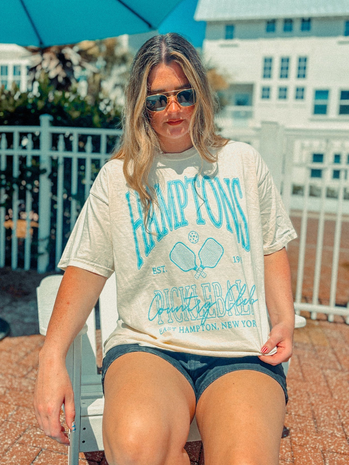 Hamptons Country Club Pickleball Boxy Cotton T-Shirt