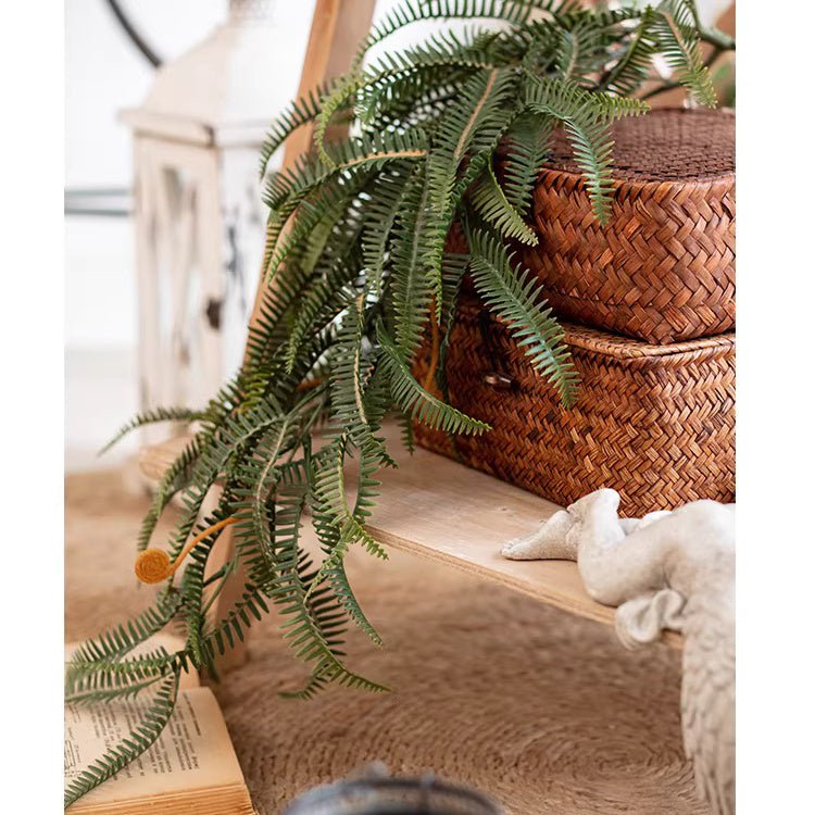 Faux Evergreen Fern Garland and Wreath