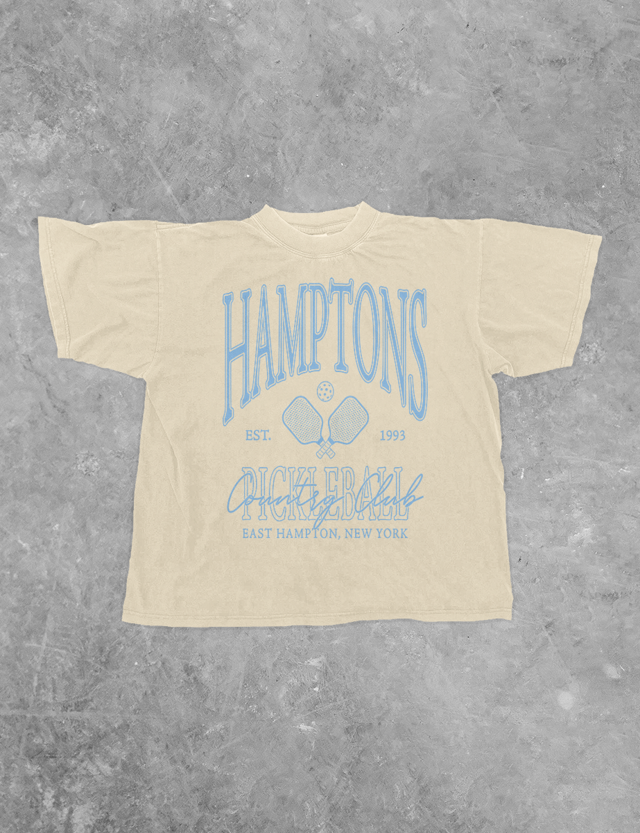 Hamptons Country Club Pickleball Boxy Cotton T-Shirt