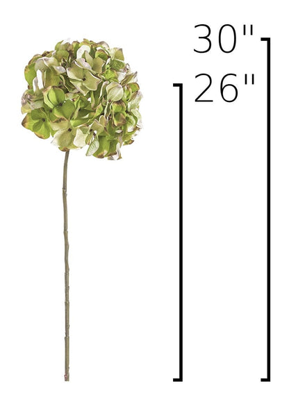 30" Faux Hydrangea Stem Green Lavender