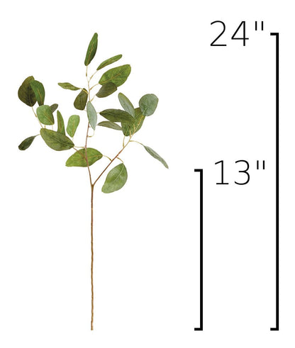 24" Faux Eucalyptus Leaf Stem