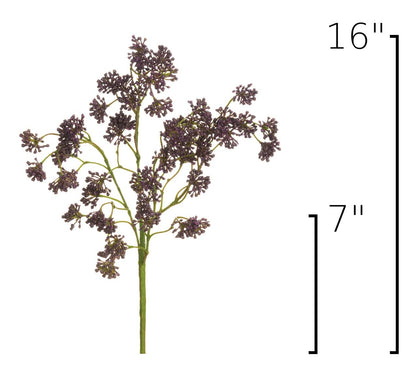 16" Faux Purple Soft Sedum Berry Stem