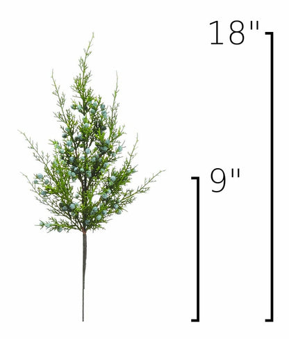 18" Faux Juniper Berry Greenery Stem