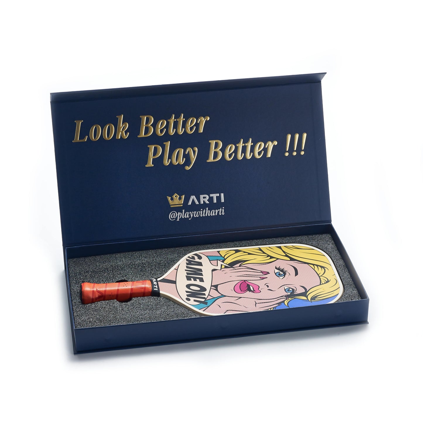 ARTI 16mm T700 Carbon Fiber Kristen & Kristy "GAME ON" Pickleball Paddle - USA Pickleball Approved