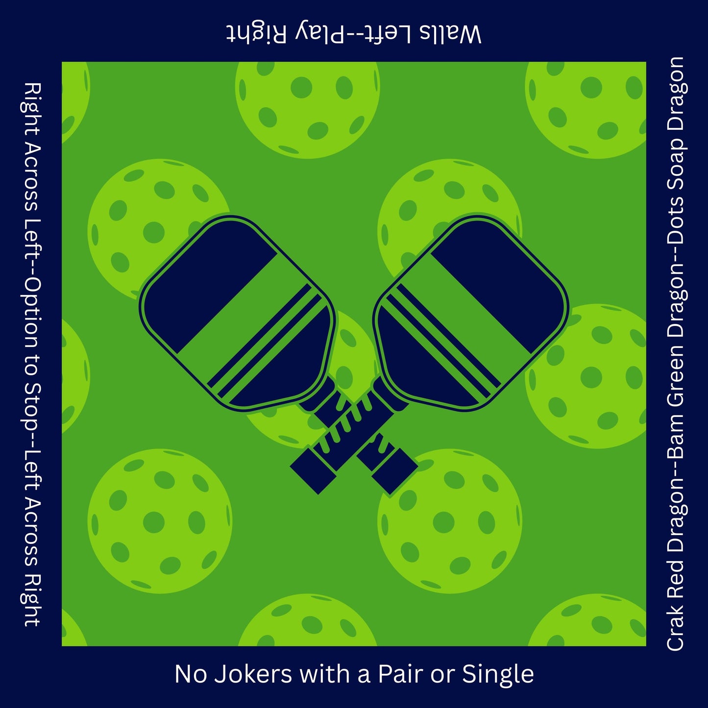 Pickleball Mahjong Mat with Printed Directions
