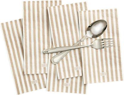 Tonal Striped Disposable Napkin Set in Smoke, 50 Pieces
