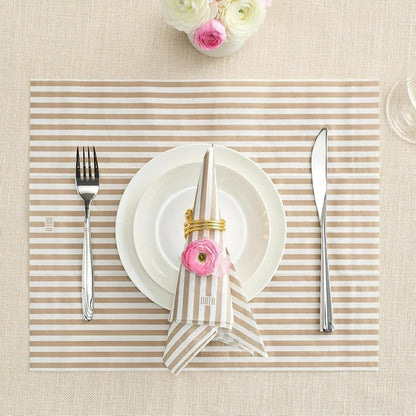Tonal Striped Disposable Napkin Set in Smoke, 50 Pieces