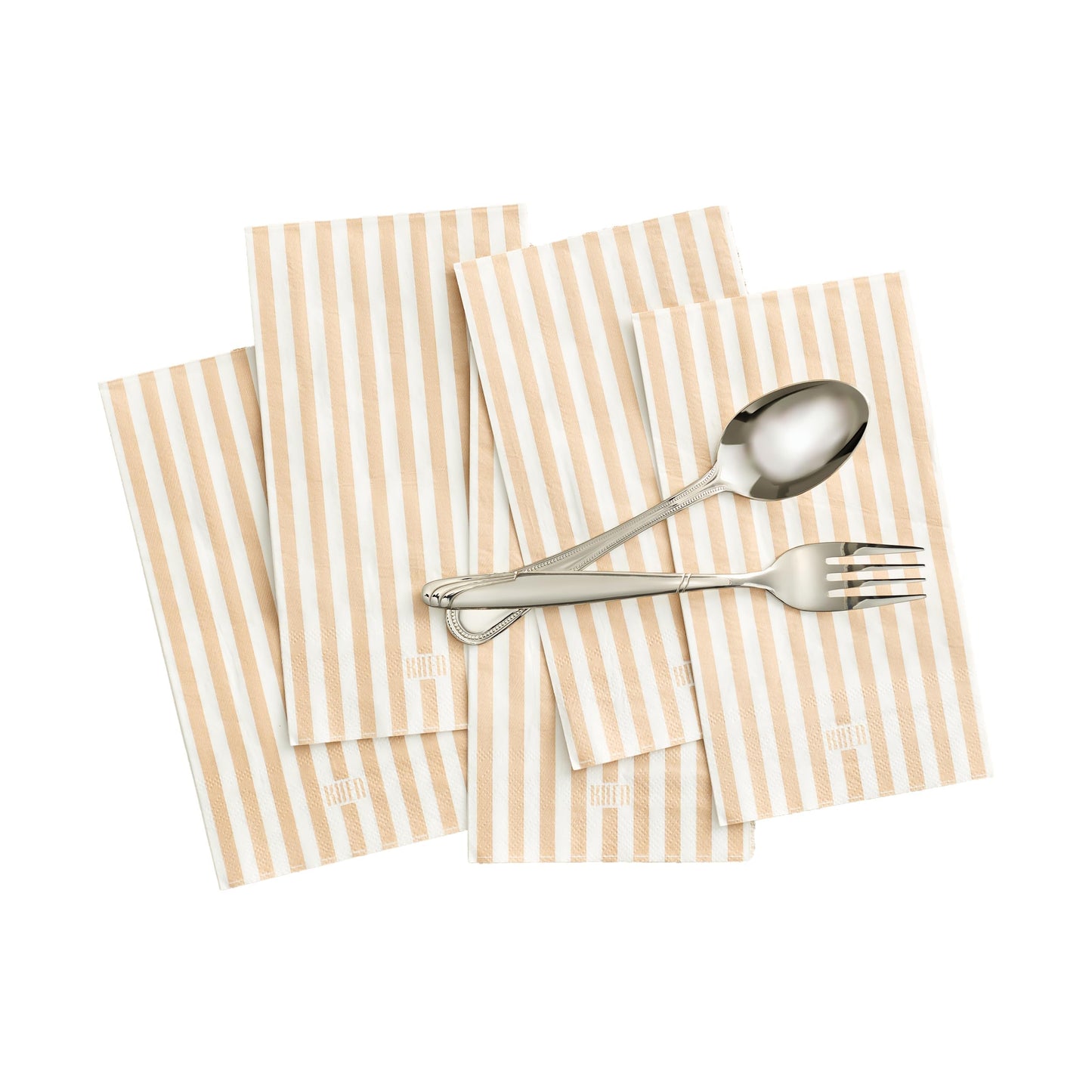 Tonal Striped Disposable Napkin Beige Set of 50 Pieces