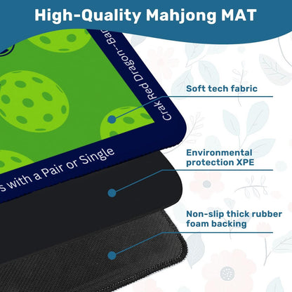 Pickleball Mahjong Mat with Printed Directions
