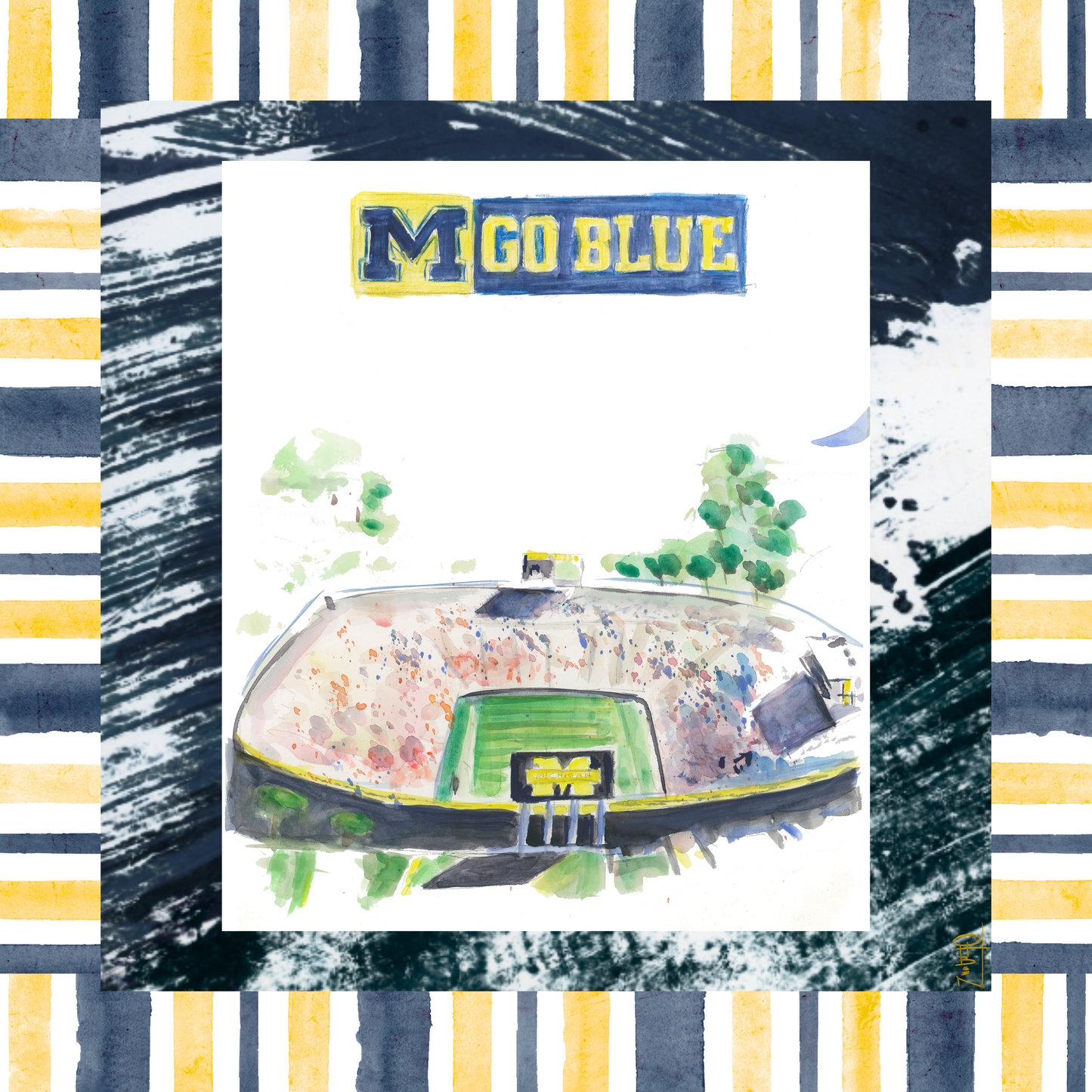 Go Blue! Michigan Artist Collab Mahjong Mat