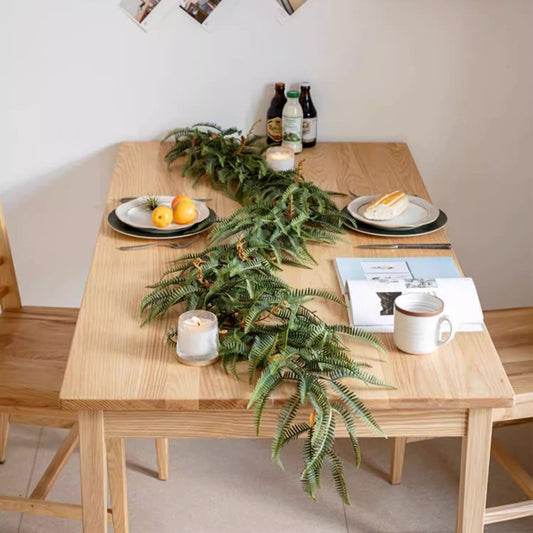 Faux Evergreen Fern Garland and Wreath