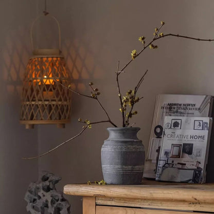 Handmade Gray Clay Pottery Vase
