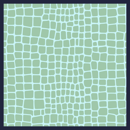 Navy Sky Mint Gator Skin Neoprene Mahjong Mat