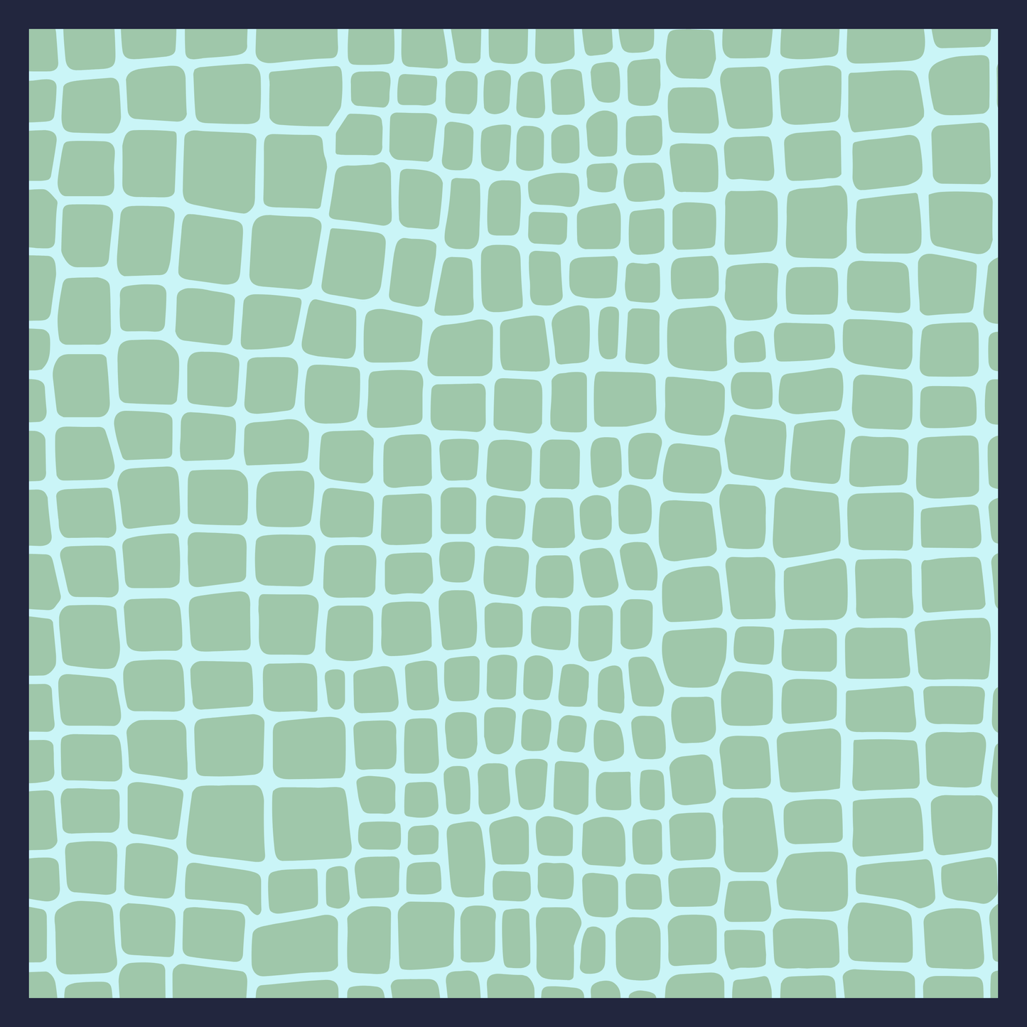 Navy Sky Mint Gator Skin Neoprene Mahjong Mat