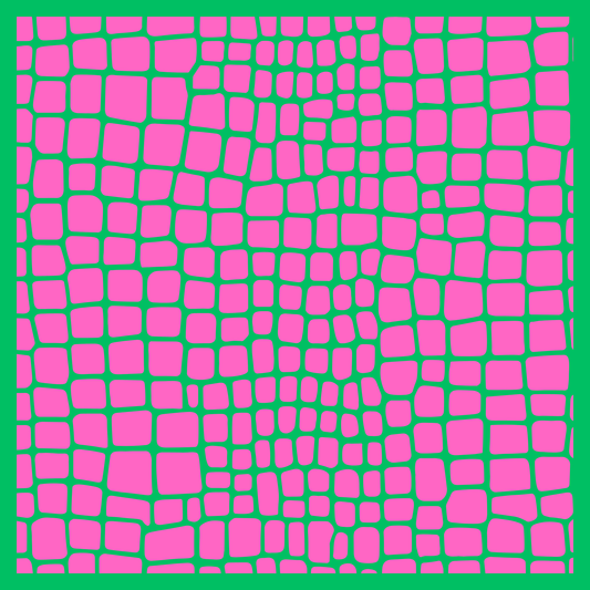 Pink & Green Gator Skin Neoprene Mahjong Mat
