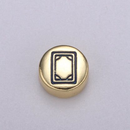 Dainty Mahjong Bead Charms for Jewelry Supply Gold Mahjong Tile Bead Spacer Chinese Character Red Dragon Center Tile Wealth B-490