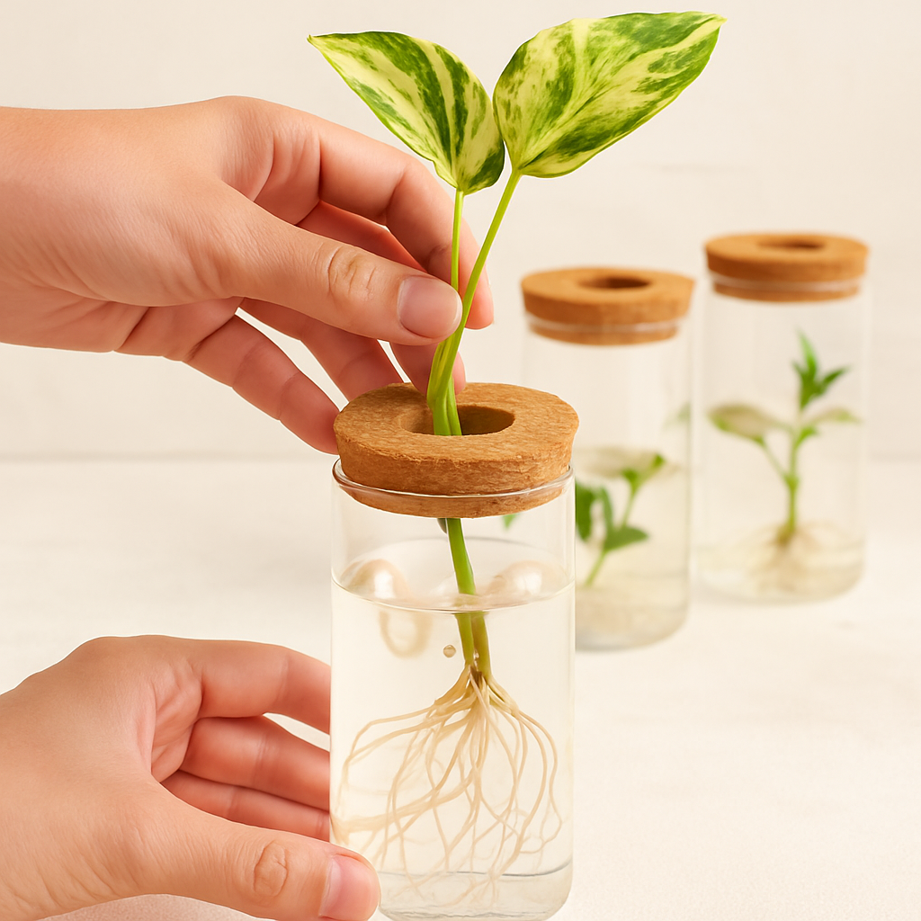 4Pack Glass Propagation Stations For Plants Indoor Glass Planters Hydroponic Plant Vases 2 Large 2 Small for Plant Cuttings Flower Arrangements