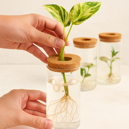 4Pack Glass Propagation Stations For Plants Indoor Glass Planters Hydroponic Plant Vases 2 Large 2 Small for Plant Cuttings Flower Arrangements