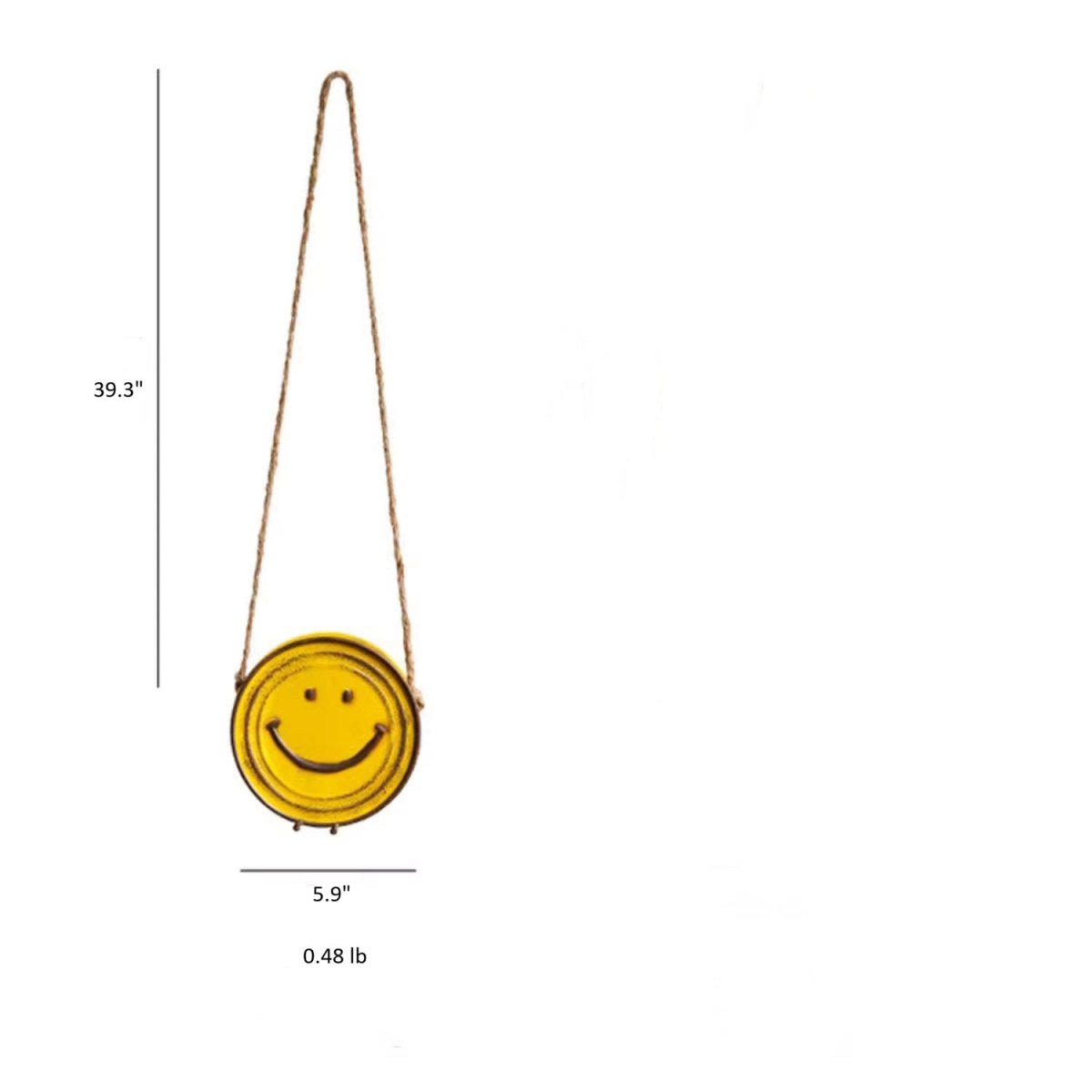 smiley face hanging planter dimensions